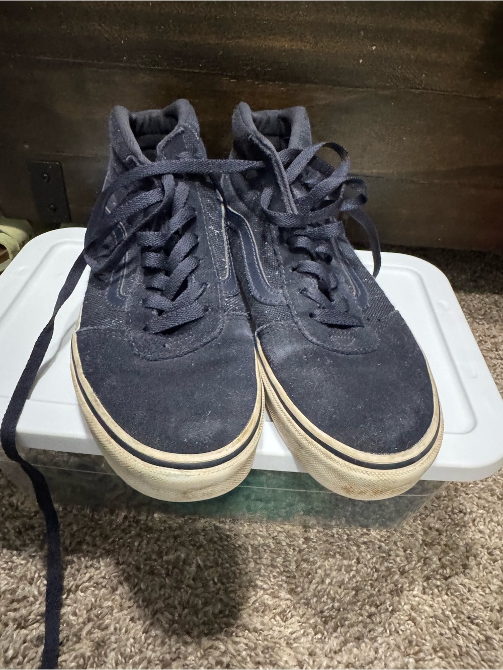 Vans Navy High-Top Suede Skate Shoes